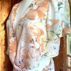 Lucca Floral Romper Small (Fits Medium) Gauzy Deep V-Neck Drawstring Waist